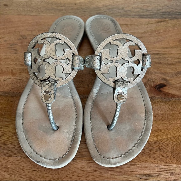 Tory Burch Shoes - Tory Burch Silver Miller Sandal Size 8 M